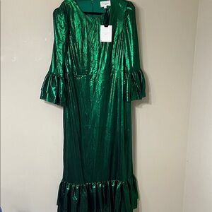 Pomander Place Metallic Green Dress